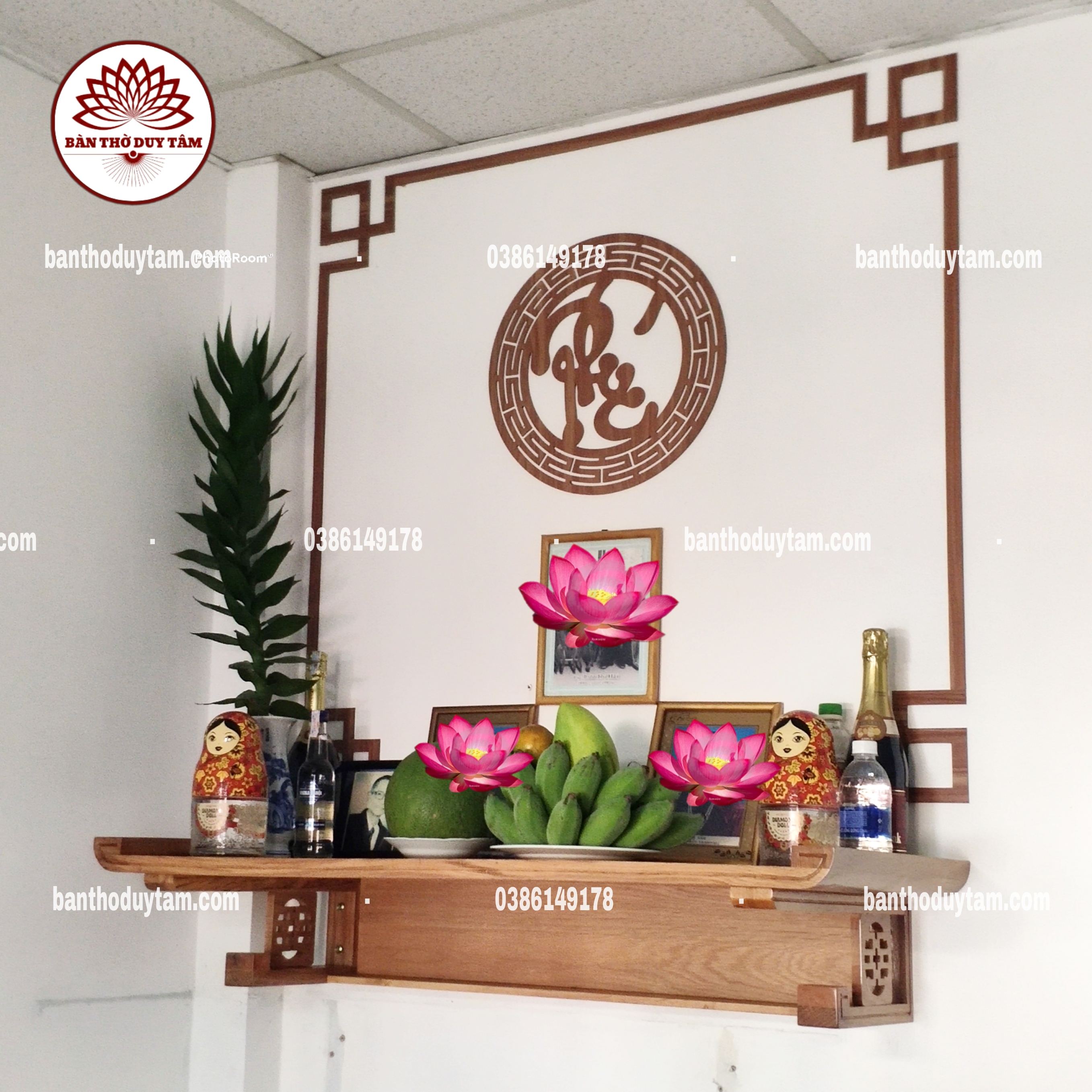 Alternative view of Bàn Thờ Treo Tường Đẹp Thờ Phật - Gia Tiên - BTT22